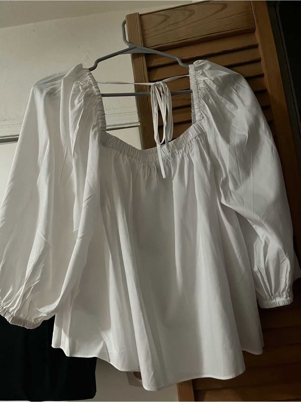 Madewell White Puff-Sleeve Peasant Blouse